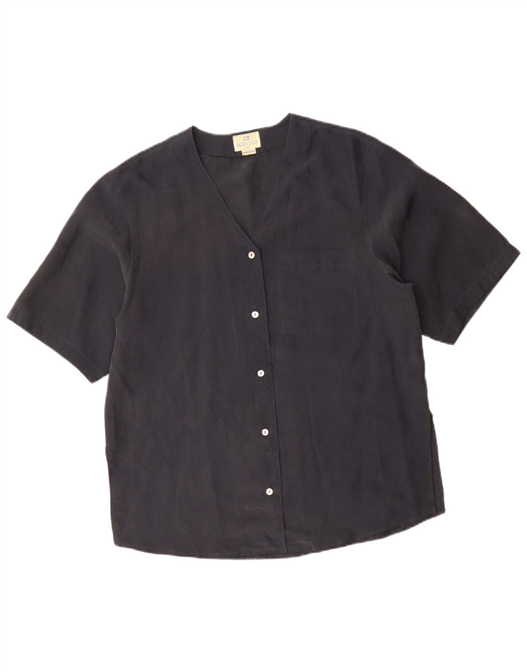 BLUE CLUB Ženska bluza košulja kratkih rukava IT 42 Srednja crna svila