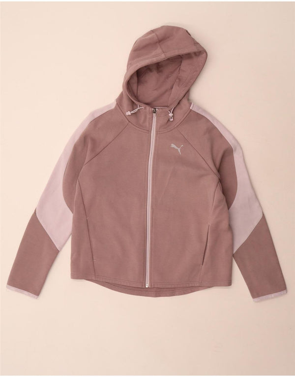 Puma ženski pulover s kapuljačom na patentni zatvarač UK 14 srednje ljubičasta pamuk