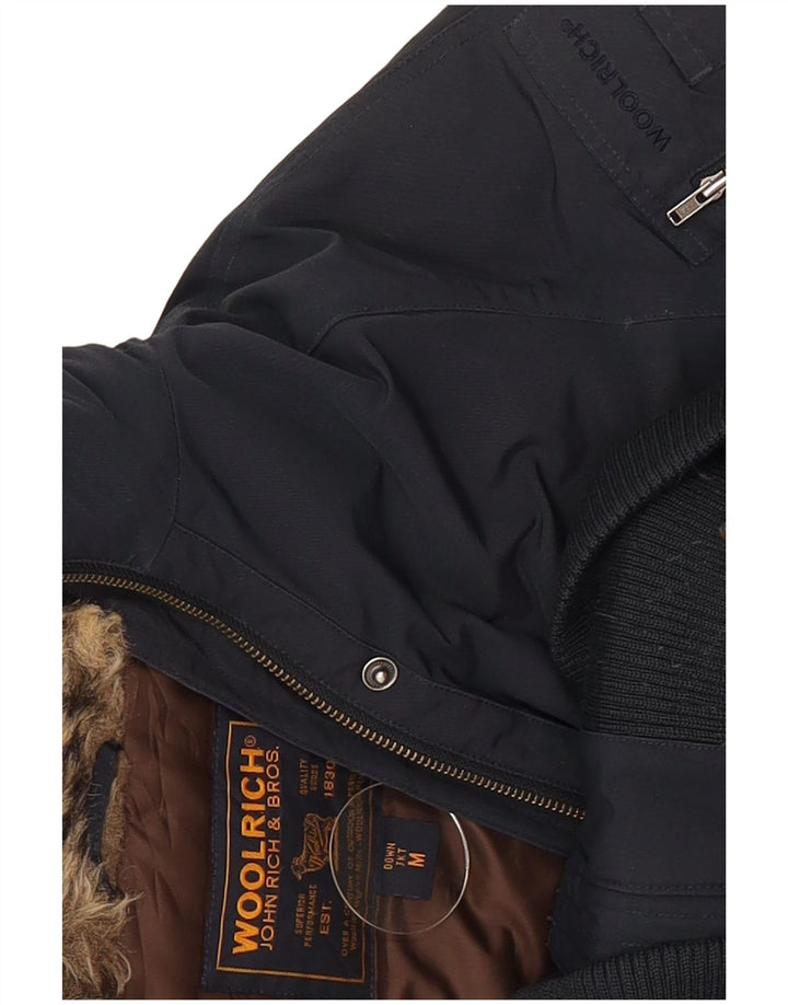 Woolrich ženska podstavljena jakna s kapuljačom UK 12 srednje tamnoplavi pamuk