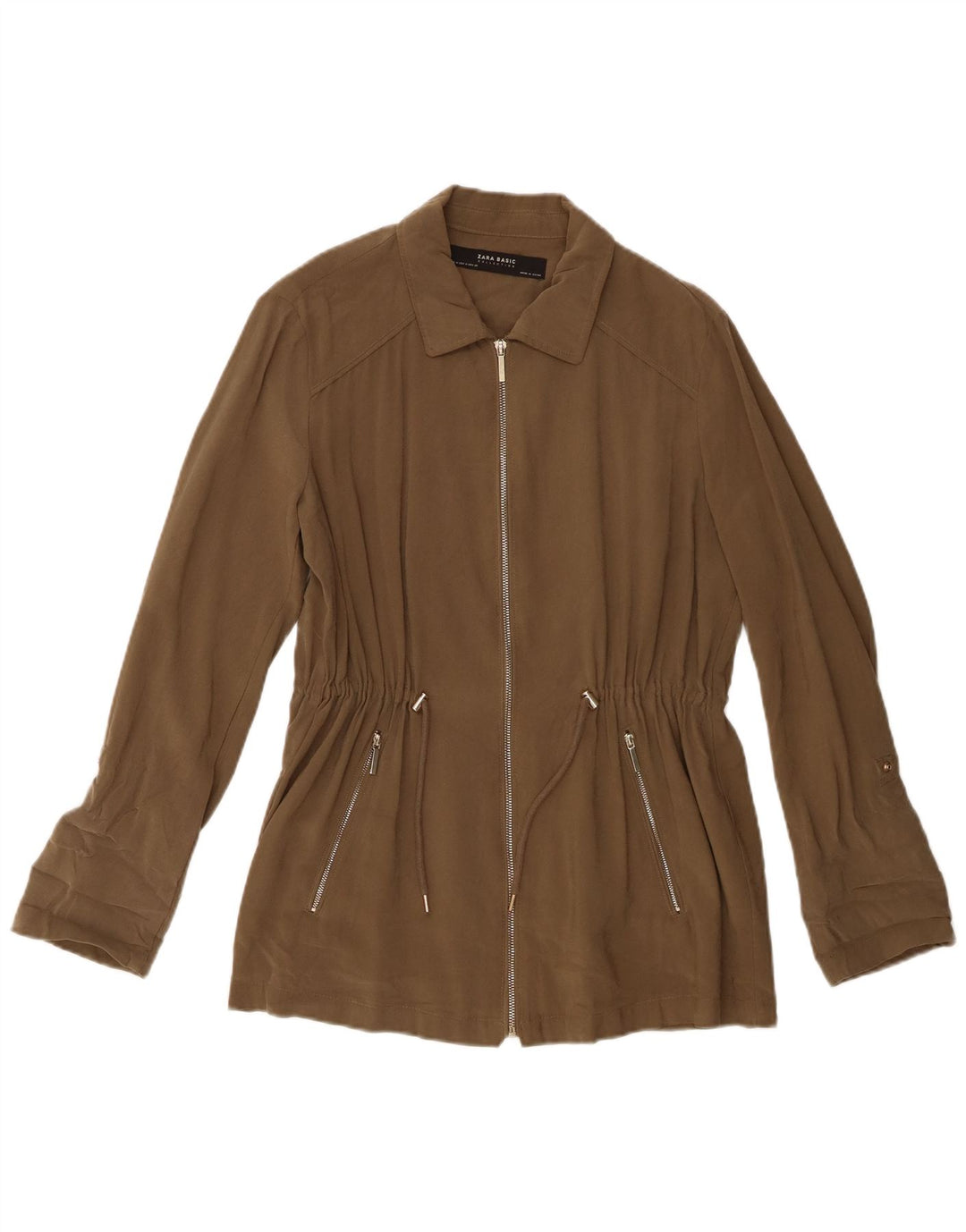 Zara ženska bomber jakna UK 14 Srednja kaki viskoza