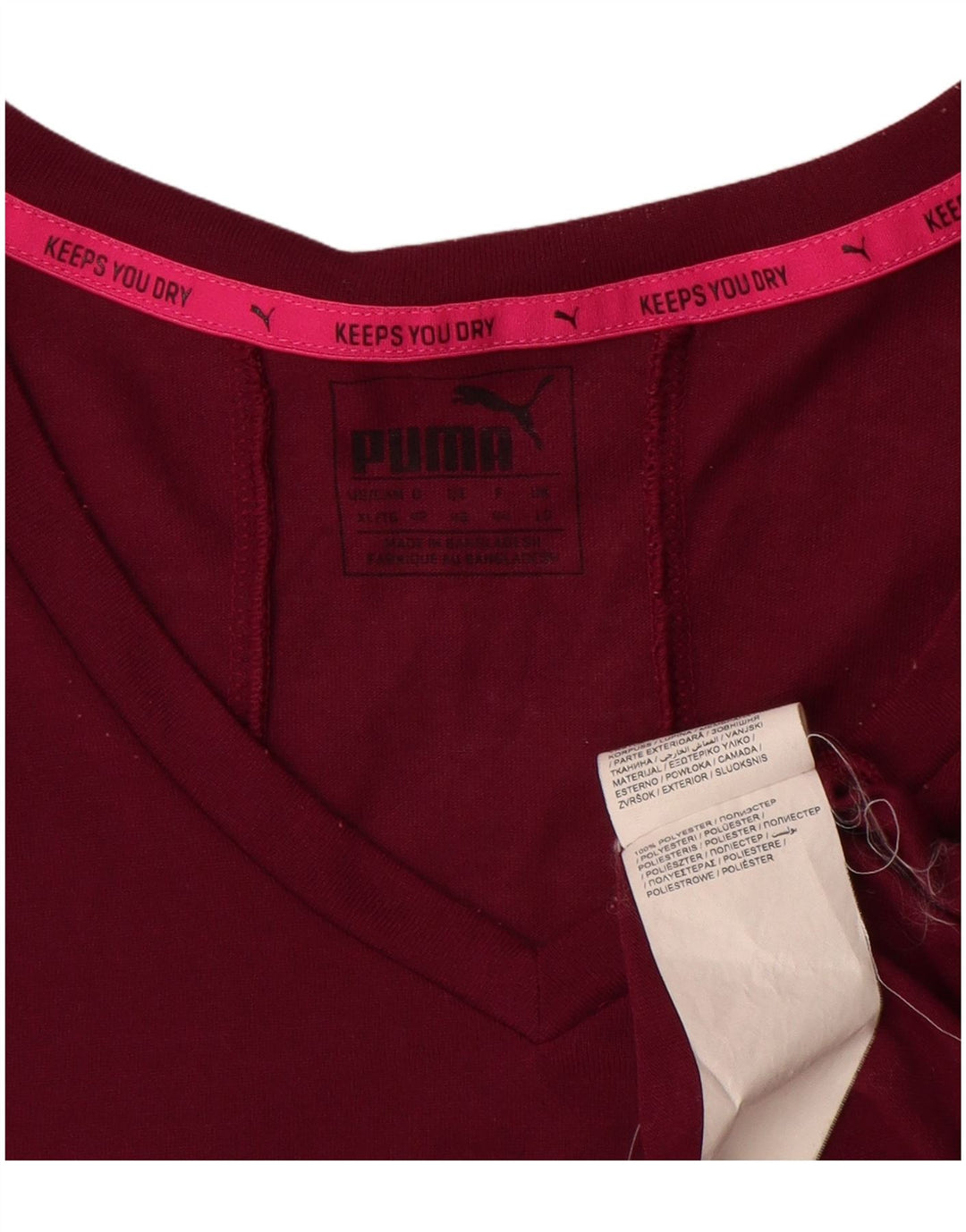 Puma ženska majica kratkih rukava UK 16 Large Burgundy Poliester