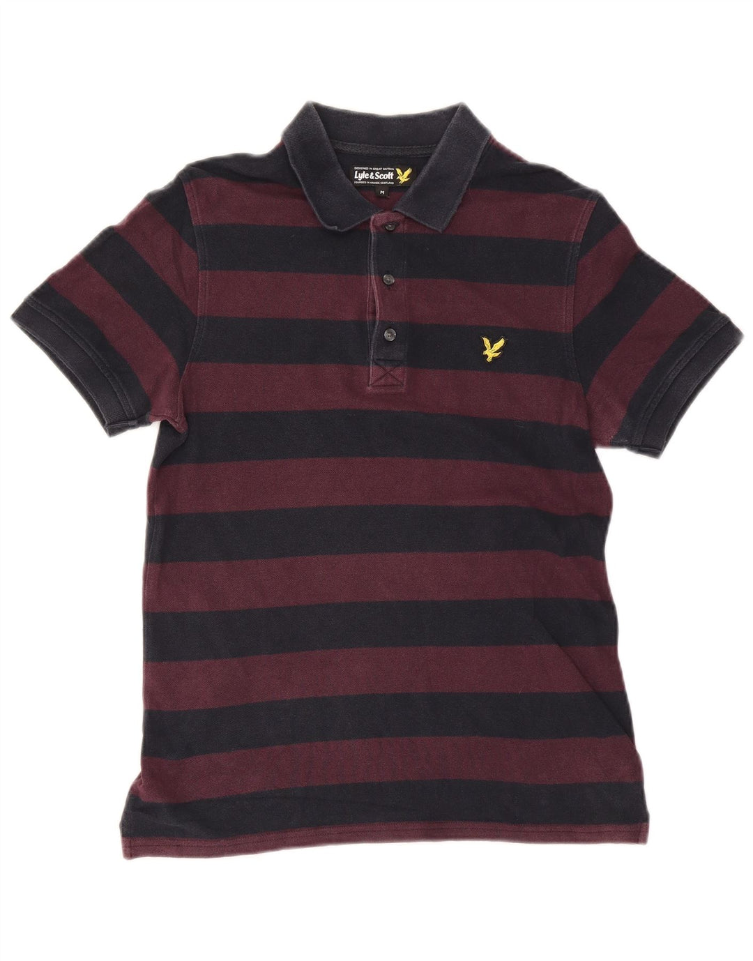 Lyle & Scott muška polo majica srednje ljubičaste pruge, pamuk