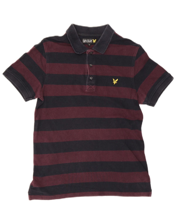 Lyle & Scott muška polo majica srednje ljubičaste pruge, pamuk