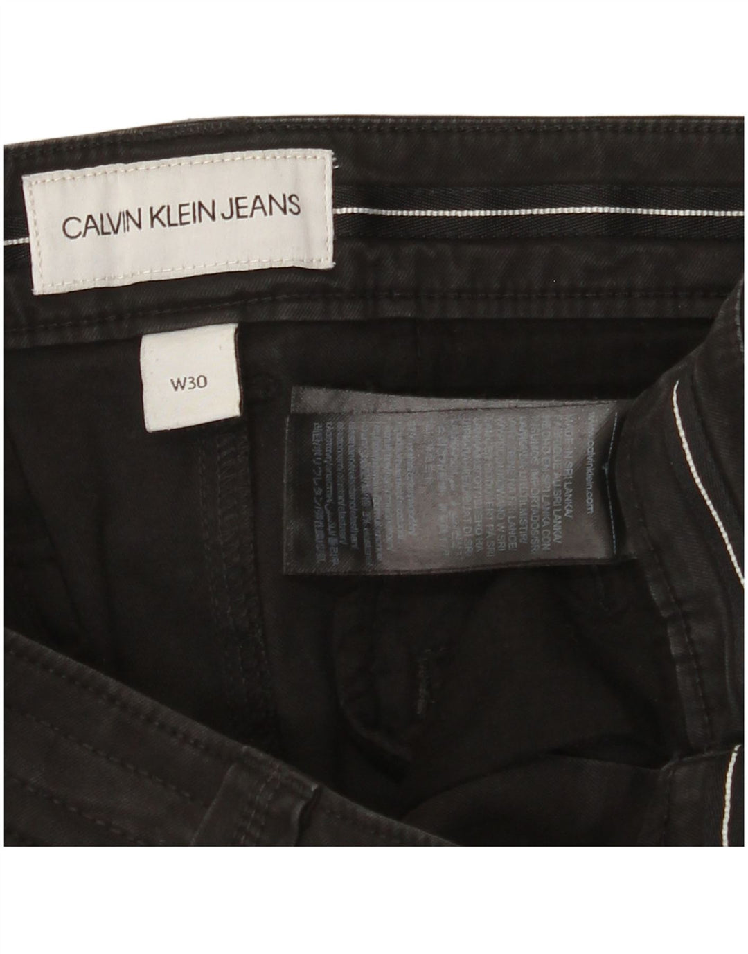 CALVIN KLEIN Muške uske Cargo hlače W30 L29 crni pamuk