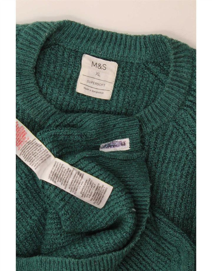Marks & Spencer muški džemper s okruglim izrezom XL zeleni poliamid