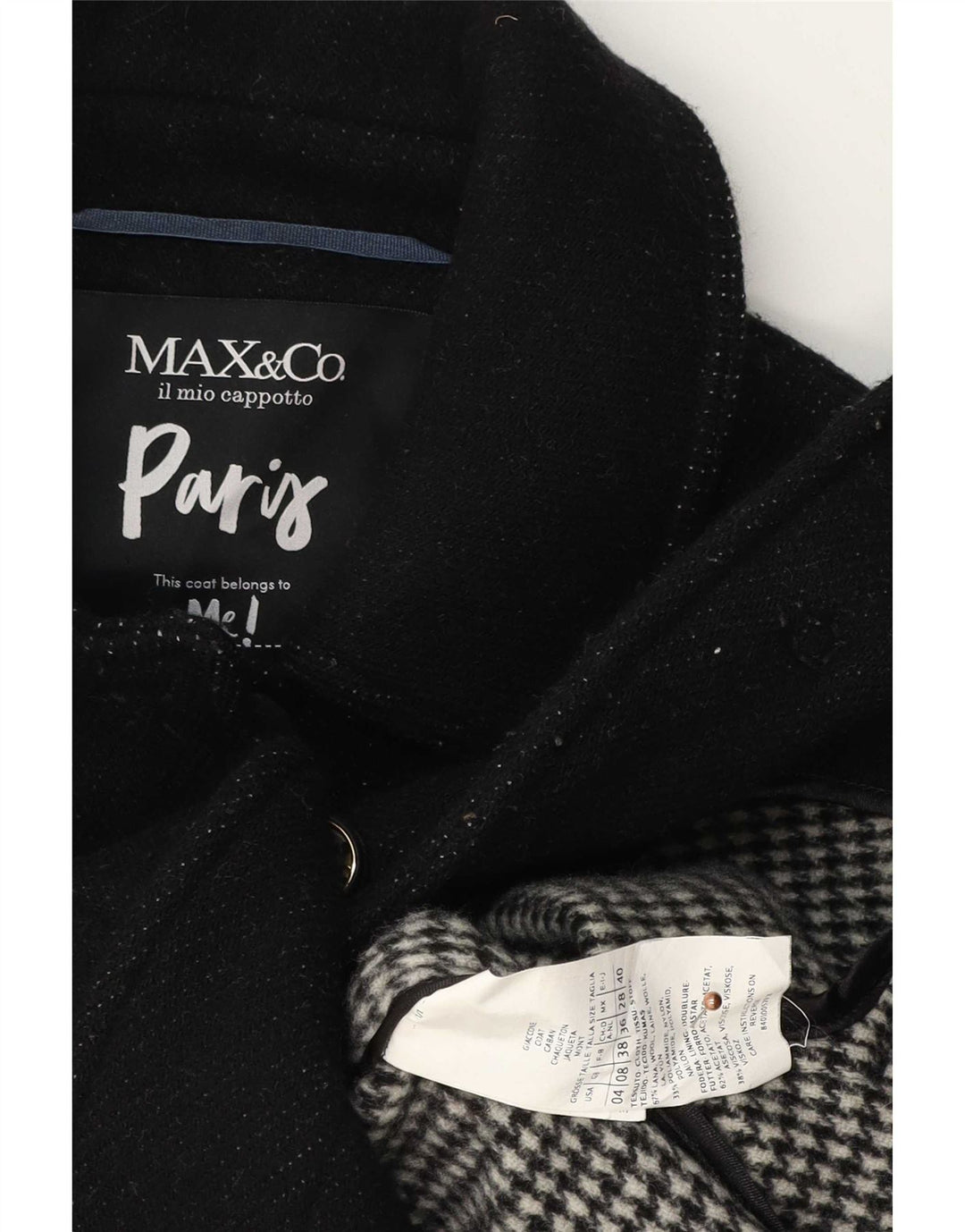 Max&Co. Ženski kaput UK 8 Mali crni vuneni