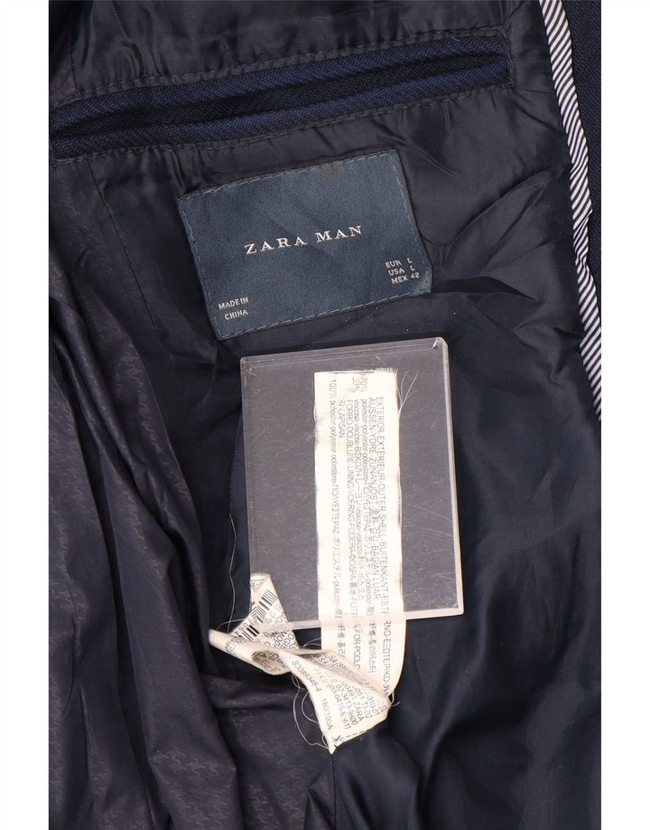 ZARA muški kaput UK 40 veliki tamnoplavi poliester
