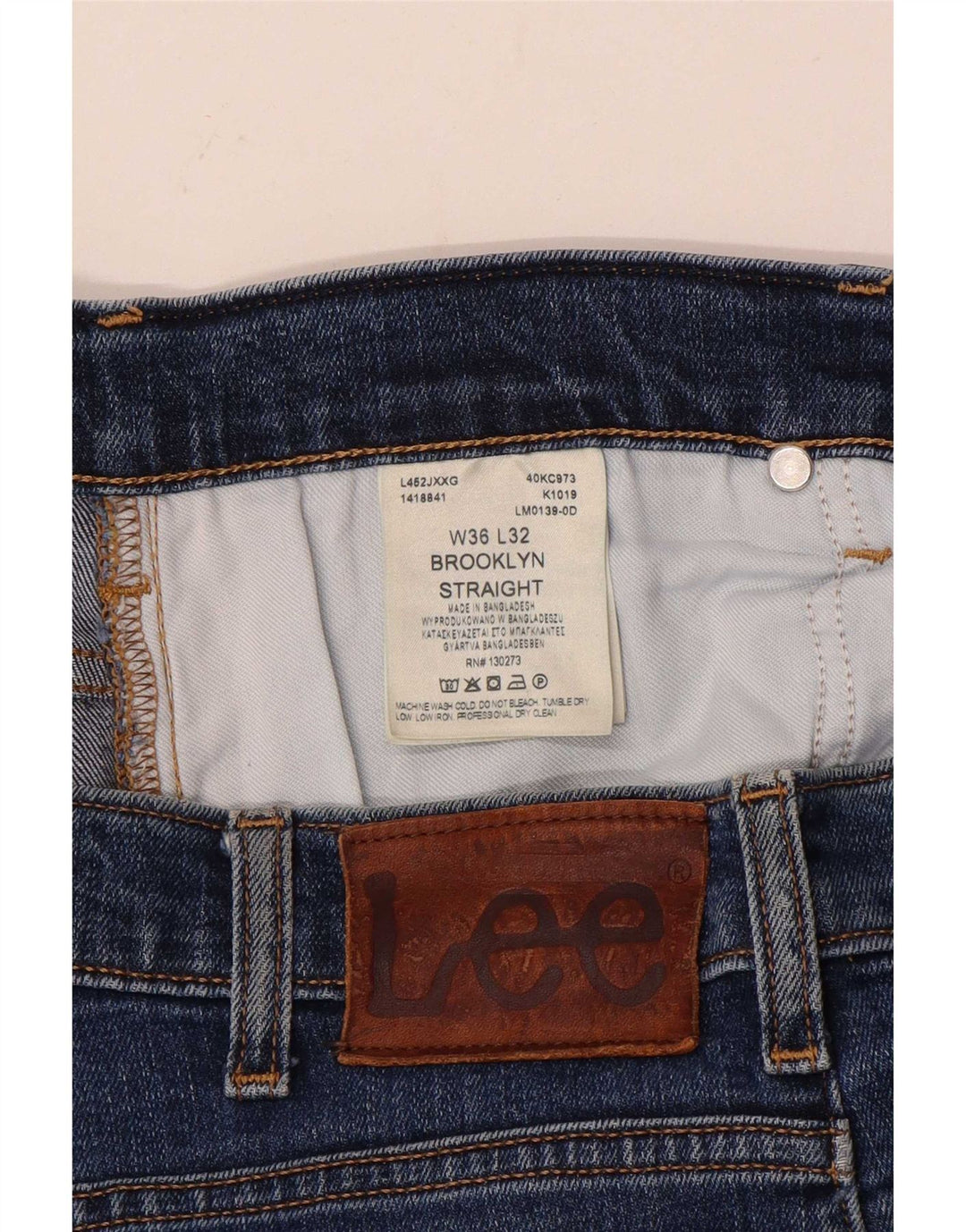 Lee Mens Brooklyn Straight Jeans W36 L32 Plavi pamuk