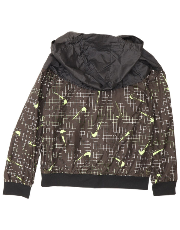 Nike Boys Graphic Zip Hoodie pulover 12-13 Years Large Black Geometric