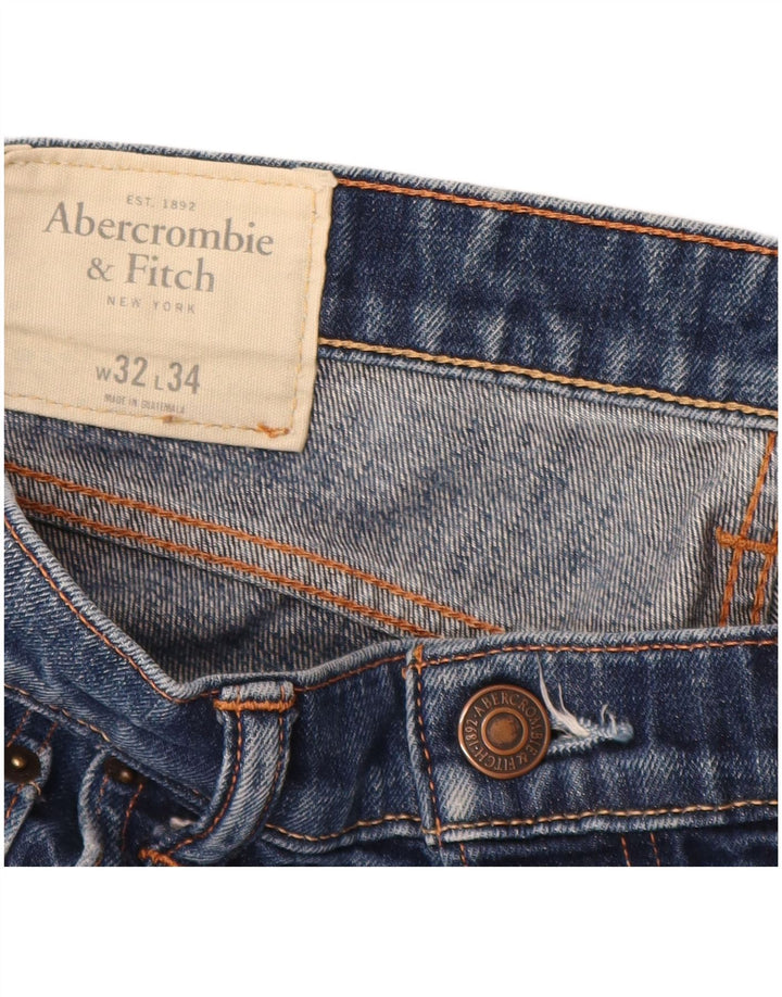 ABERCROMBIE & FITCH Muške uske traperice W32 L34 Plavi pamuk