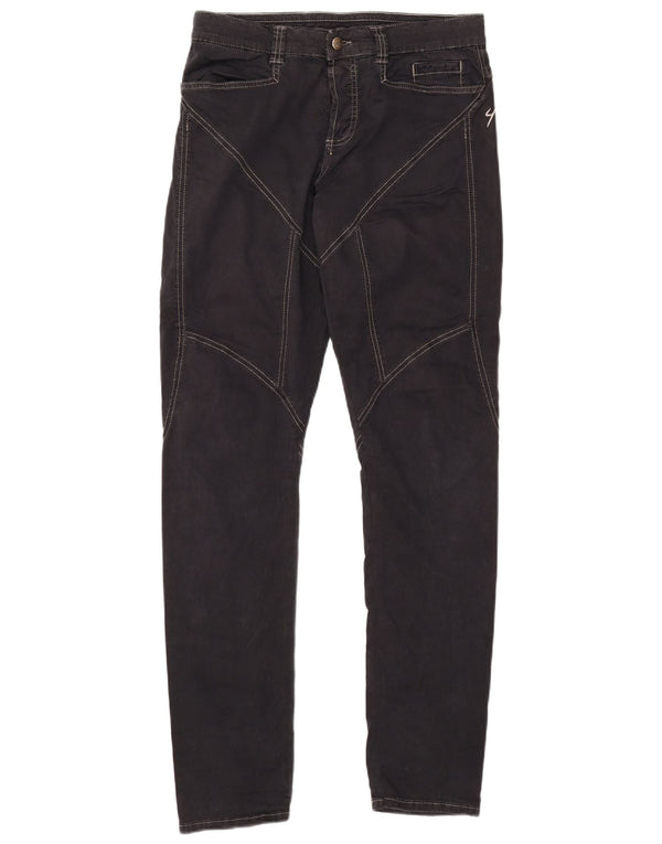 9.2 BY CARLO CHIONNA Muške uske ležerne hlače W32 L34 crni pamuk