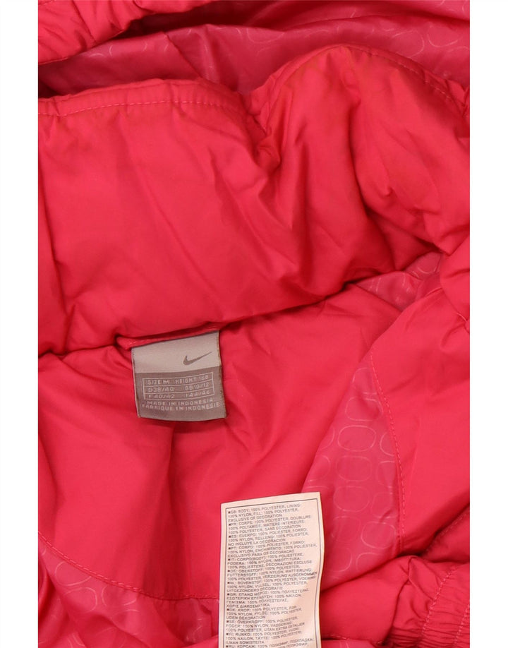 NIKE Ženska grafička podstavljena jakna s kapuljačom UK 10/12 Srednje ružičasti poliester