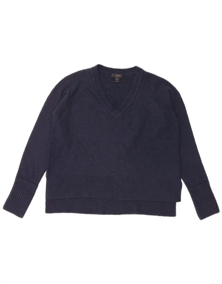 J. CREW Ženski veliki džemper s V-izrezom UK 10 Mali tamnoplavi
