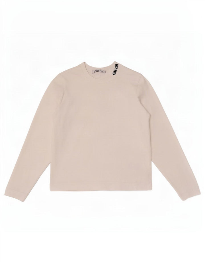 Calvin Klein Jeans Ženska majica dugih rukava UK 10 Mala bijela
