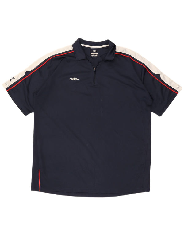 Umbro muška polo majica s izrezom na patentni zatvarač 2XL tamnoplava poliesterska boja