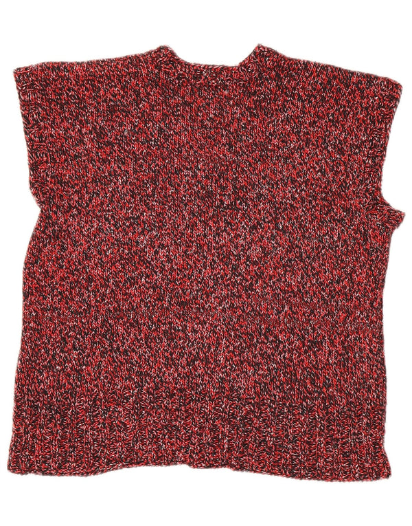 Vintage ženski prsluk bez rukava UK 18 XL s crvenim pjegama