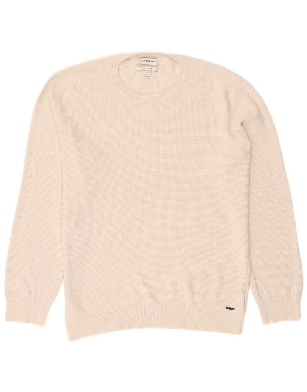 Marks & Spencer muški džemper s okruglim izrezom, veliki bijeli pamuk