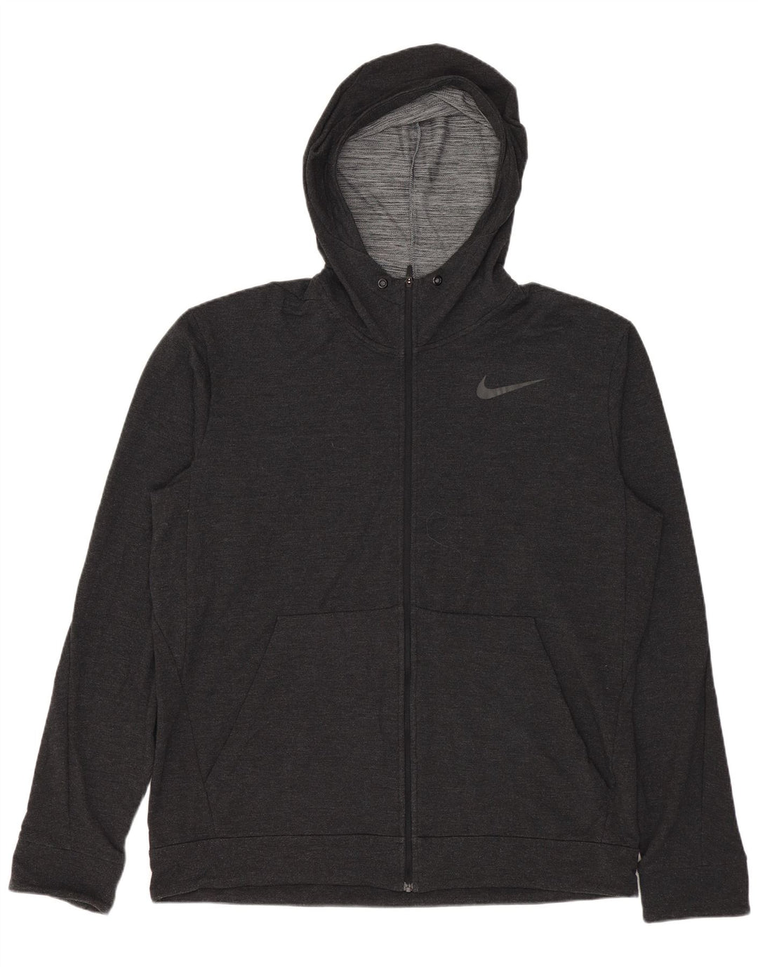Nike muški Dri Fit Zip pulover s kapuljačom veliki sivi rajon