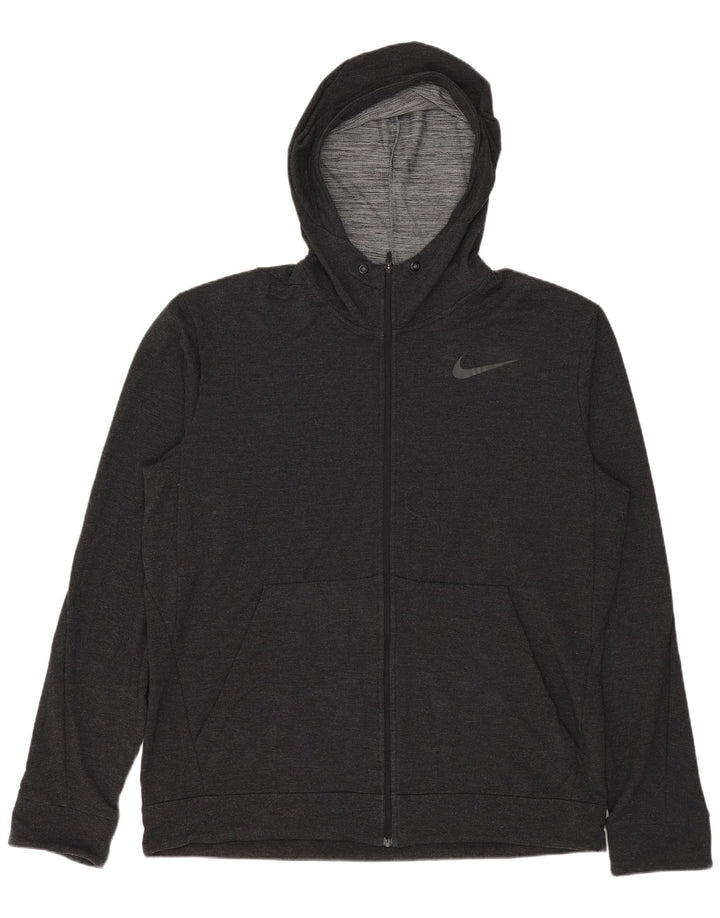 Nike muški Dri Fit Zip pulover s kapuljačom veliki sivi rajon