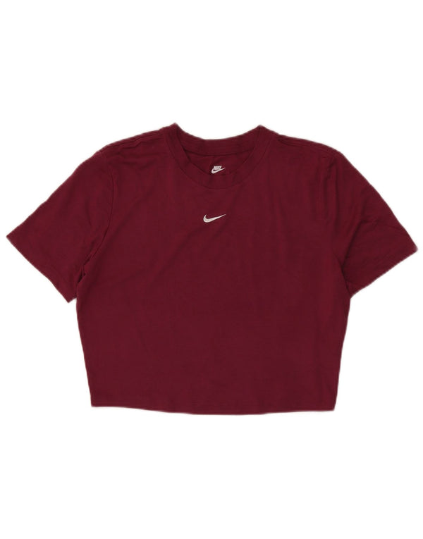 Nike ženska majica kratkih rukava uskog kroja UK 14 velika tamnocrvena poliester