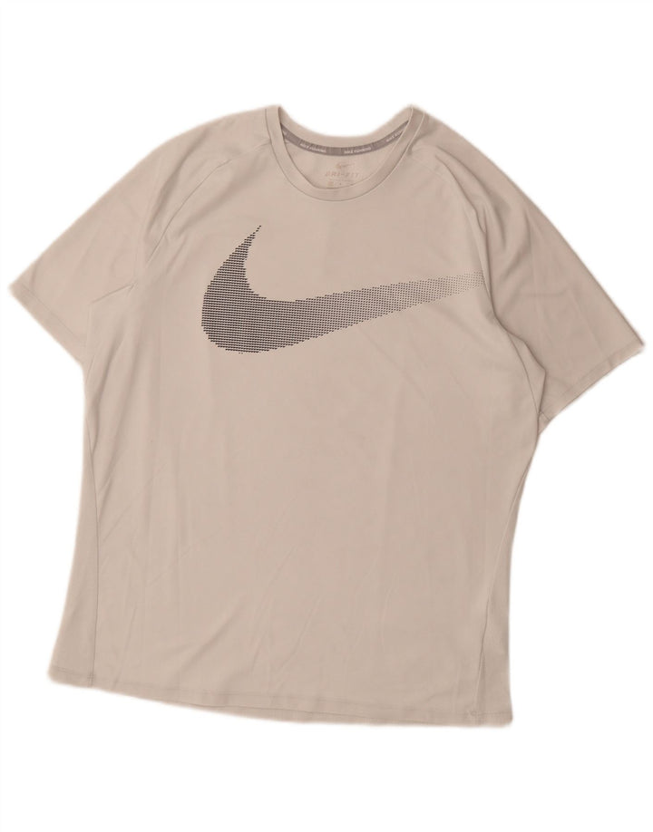 Nike Dri Fit Graphic T-Shirt Top srednji bijeli poliester