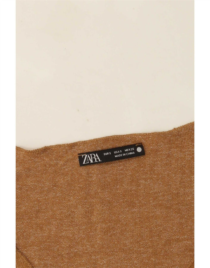 Zara ženska majica s dugim rukavima UK 10 Small Beige Flected