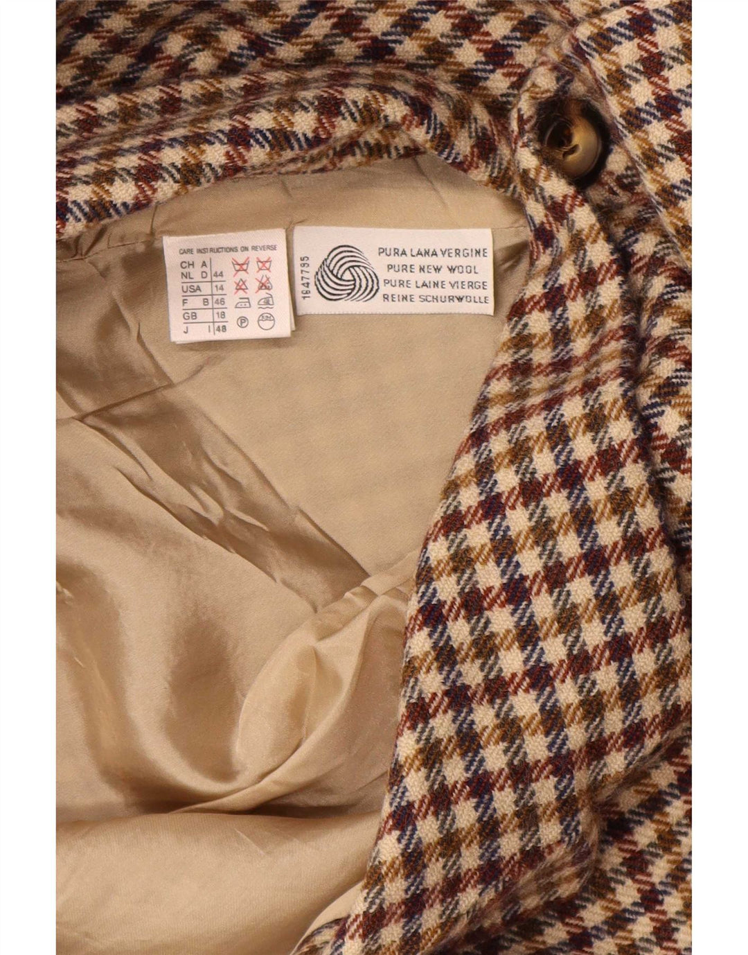 Marella Ženska jakna sa 3 gumba UK 18 XL Smeđa Houndstooth Nova vuna