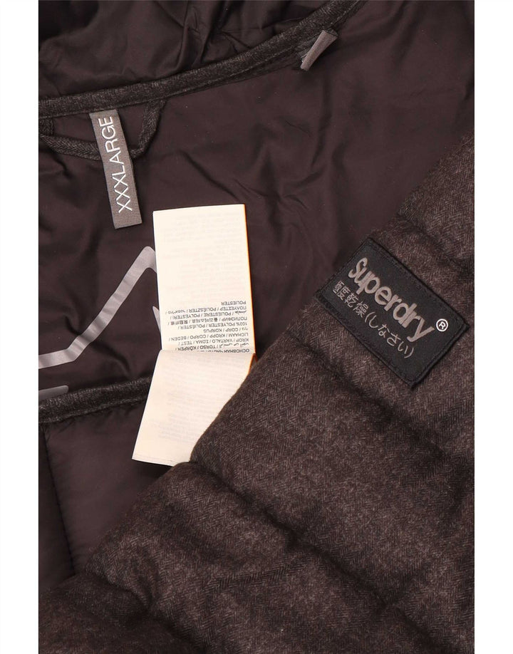 Superdry muška podstavljena jakna s kapuljačom UK 46 3XL sivi poliester
