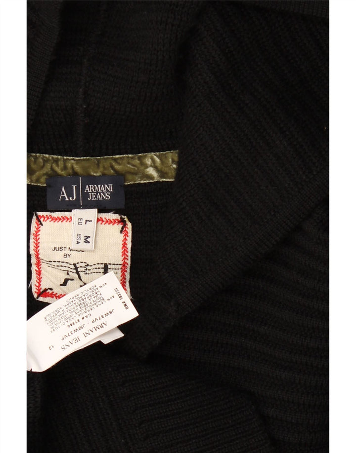 Armani Jeans ženski džemper s kapuljačom UK 14 Srednja crna vuna