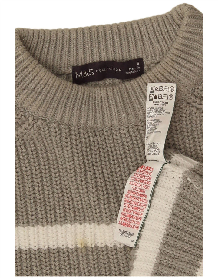 Marks & Spencer ženski džemper s okruglim izrezom UK 10 male sive pruge