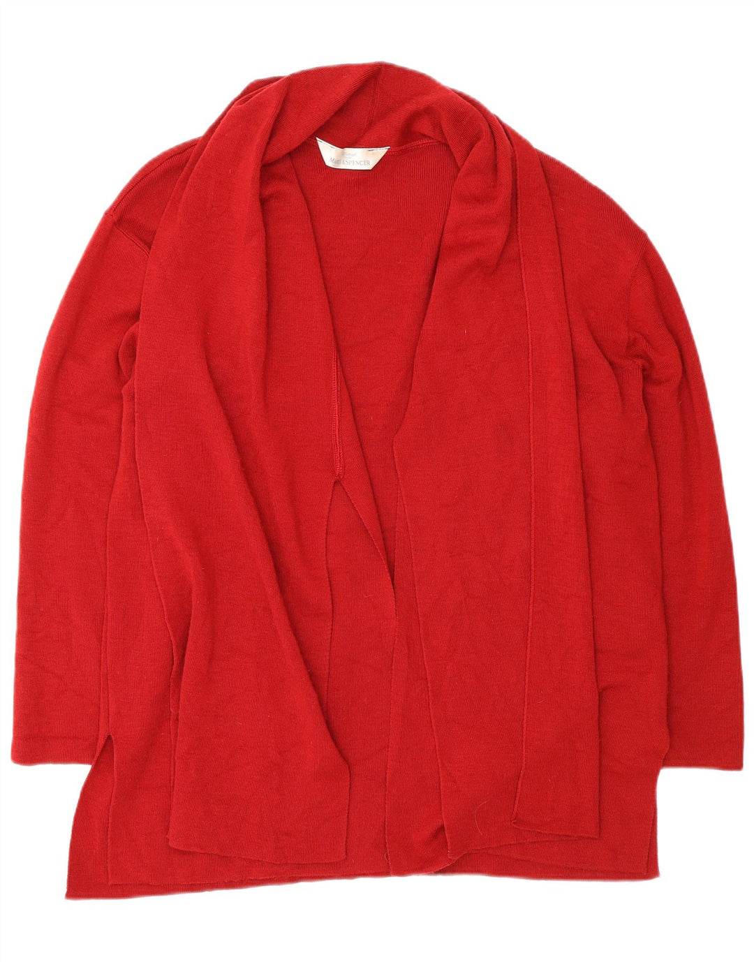 Marks & Spencer ženski preveliki otvoreni kardigan pulover UK 14 Large Red