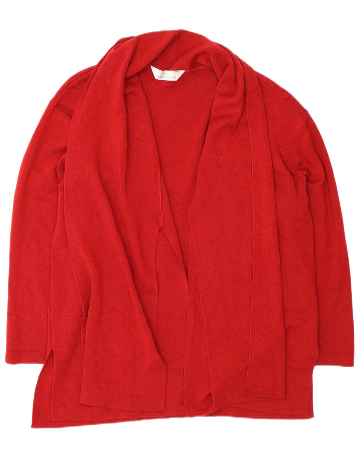 Marks & Spencer ženski preveliki otvoreni kardigan pulover UK 14 Large Red