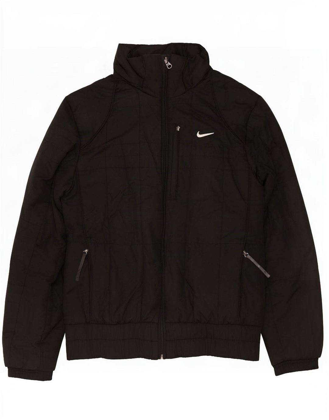 Nike ženska podstavljena jakna s kapuljačom UK 10/12 Srednje crni poliester