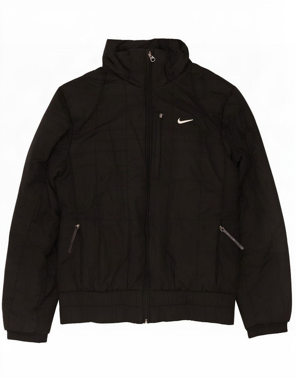 Nike ženska podstavljena jakna s kapuljačom UK 10/12 Srednje crni poliester