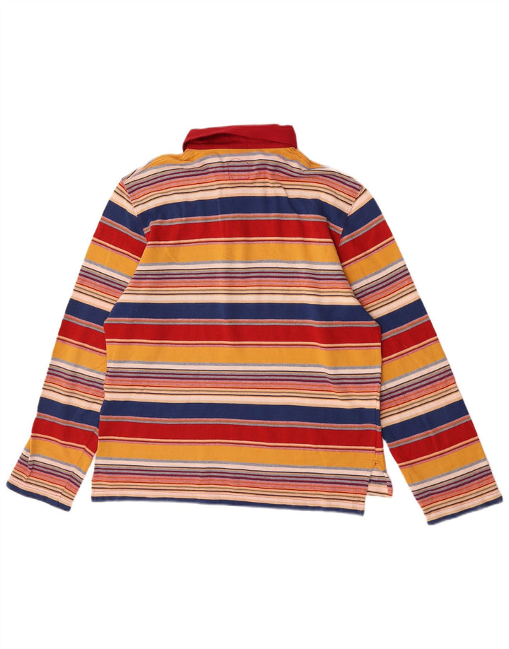 Vintage muška ragbi polo majica dugih rukava srednje raznobojnih pruga