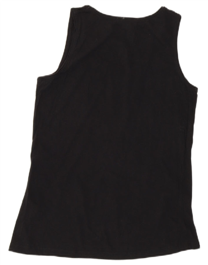LOTTO Womens Vest Top UK 10 Small Black Cotton Vintage Lotto and Second-Hand Lotto from Messina Hembry 