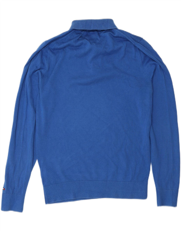 Tommy Hilfiger muški pulover s polo ovratnikom Mali plavi pamuk