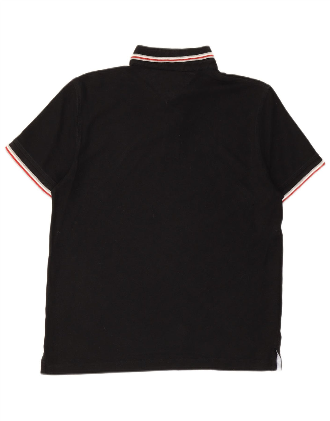 TOMMY HILFIGER Mens Polo Shirt Medium Black Cotton