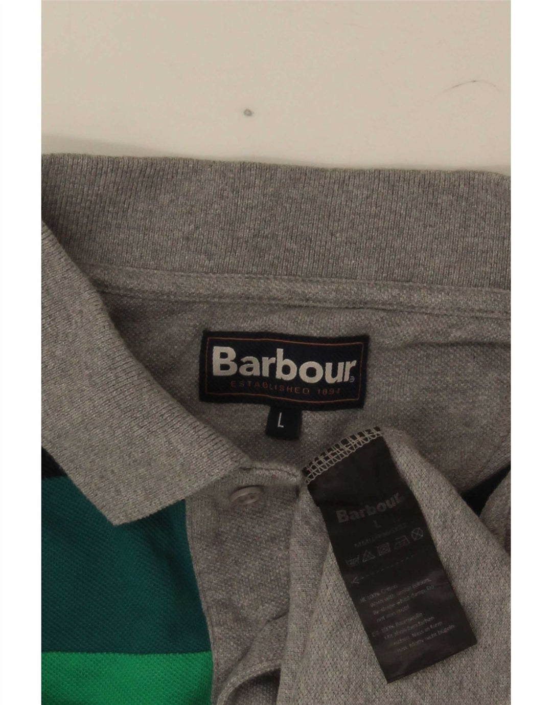 Barbour muška polo majica Large Grey Colourblock Pamuk