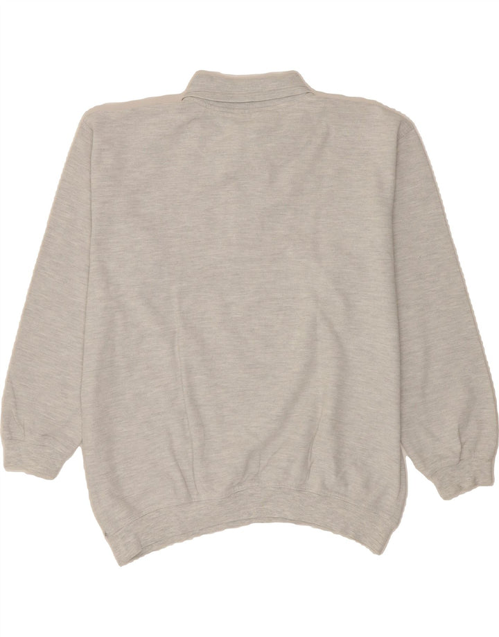 VIA CORTESA Mens Zip Neck Sweatshirt Jumper Medium Grey Cotton Vintage Via Cortesa and Second-Hand Via Cortesa from Messina Hembry 
