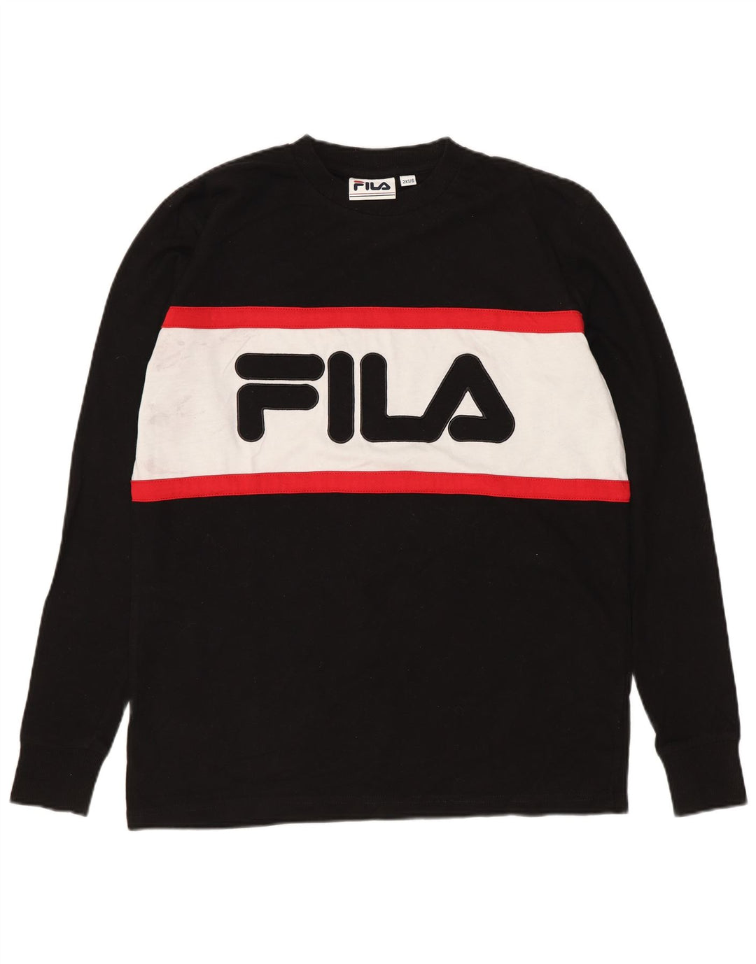 Fila ženska prevelika majica dugih rukava s grafikama UK 2 2XS crne boje