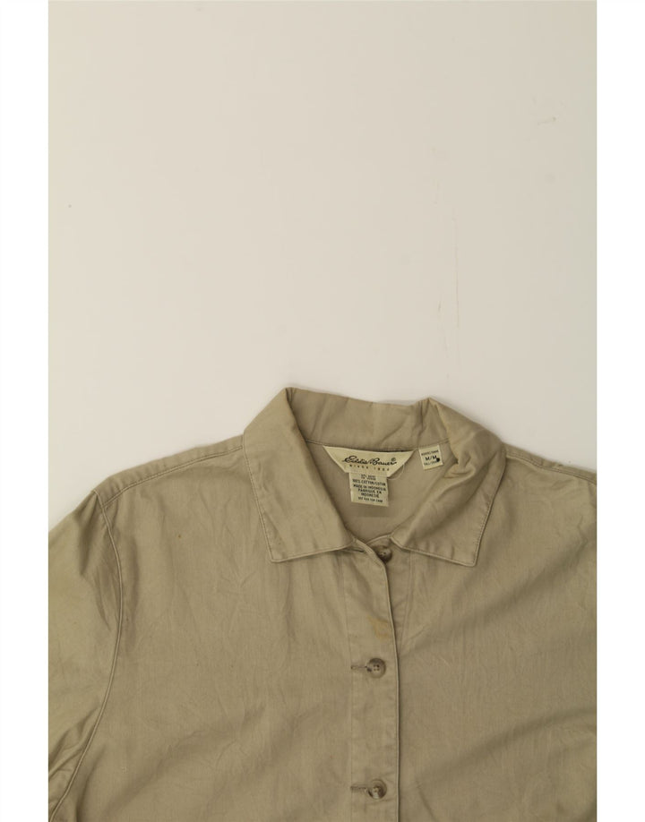EDDIE BAUER Womens Crop Bomber Jacket UK 14 Medium Beige Cotton Vintage Eddie Bauer and Second-Hand Eddie Bauer from Messina Hembry 