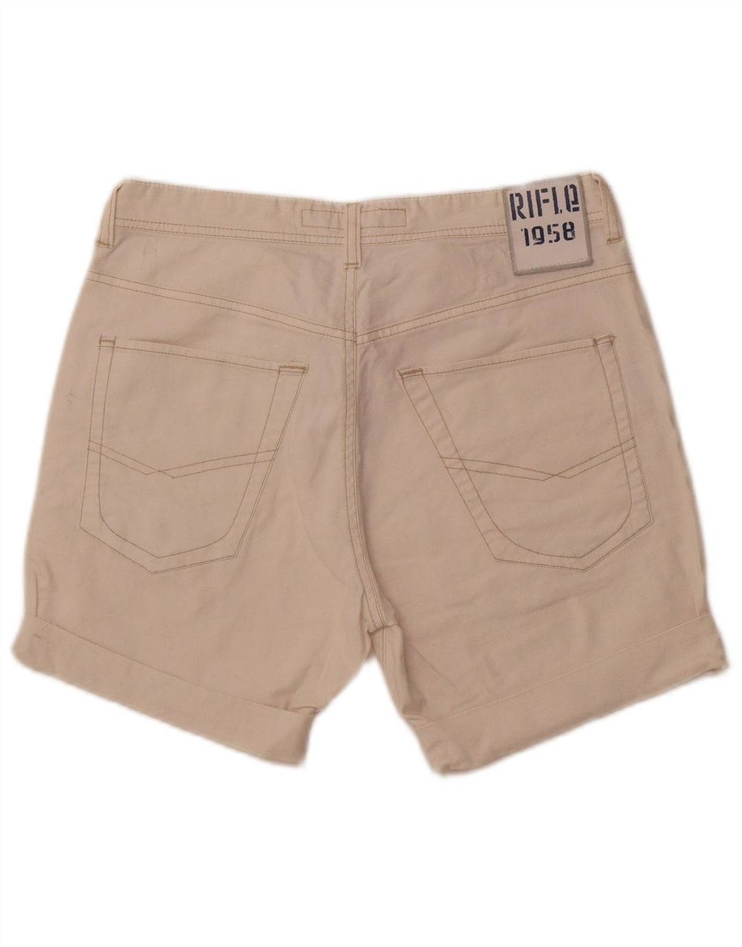 RIFLE Womens Casual Shorts W32 Large  White Cotton