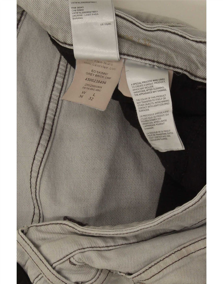 Calvin Klein Muške uske traperice W36 L32 Sivi pamuk