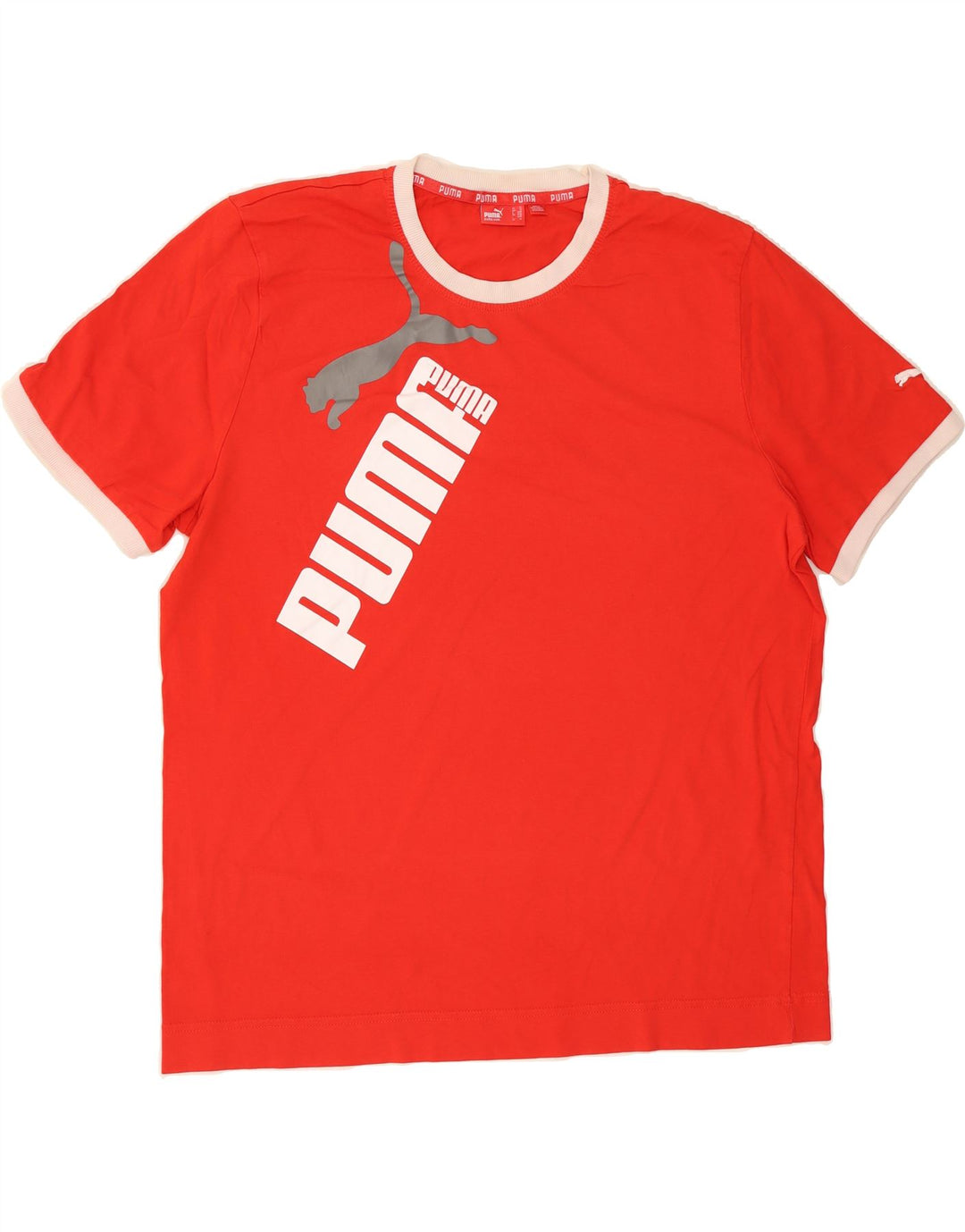 PUMA Mens Graphic T-Shirt Top XL Red Vintage Puma and Second-Hand Puma from Messina Hembry 