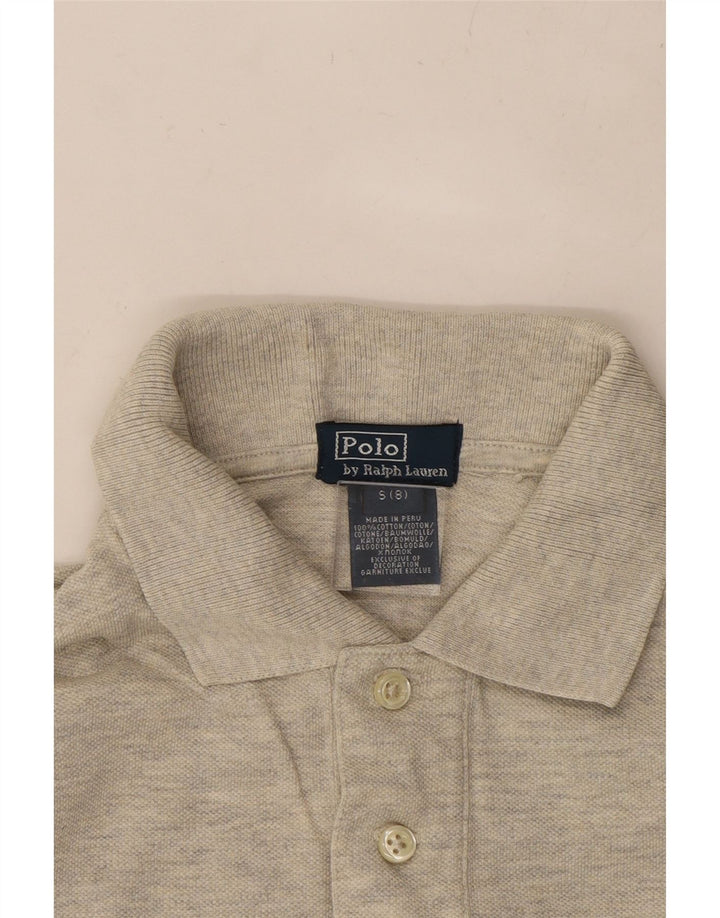 POLO RALPH LAUREN Boys Polo Shirt 7-8 Years Small Grey Flecked Cotton Vintage Polo Ralph Lauren and Second-Hand Polo Ralph Lauren from Messina Hembry 