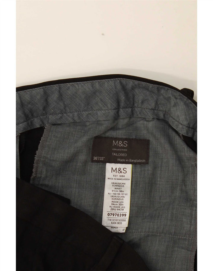 Marks & Spencer muške hlače kroja W36 L33 crni poliester