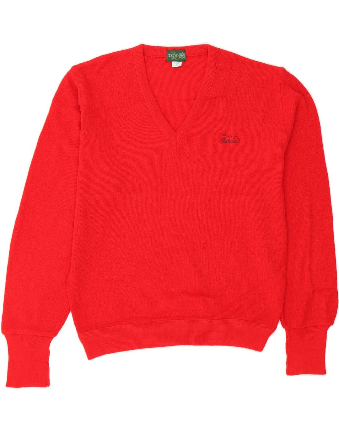 IZOD Mens V-Neck Jumper Sweater Large Red Acrylic Vintage Izod and Second-Hand Izod from Messina Hembry 