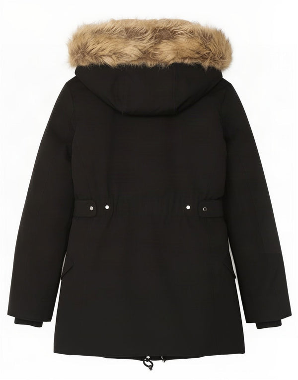 Zara ženska jakna Sherpa Parka s kapuljačom UK 6 XS crna