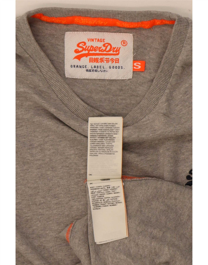 Superdry muška majica dugih rukava, mali sivi pamuk